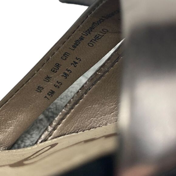 Sam Edelman Wm’s Sz 7.5 Chrome Snake Print 3.5” Heel Strappy Pump Shoes - Picture 9 of 9